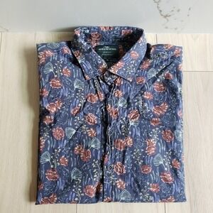 Rodd Gunn Shirt Mens XL Summer Sports Fit Woven in Italy Short Sleeve Button Up